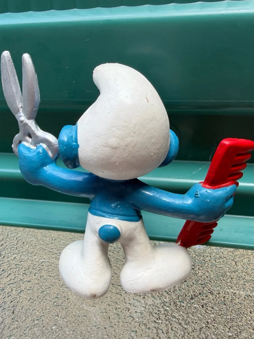 Vintage 20110 Hairdresser Smurf Barber Comb PEYO Schleich PVC Figurine 1979
